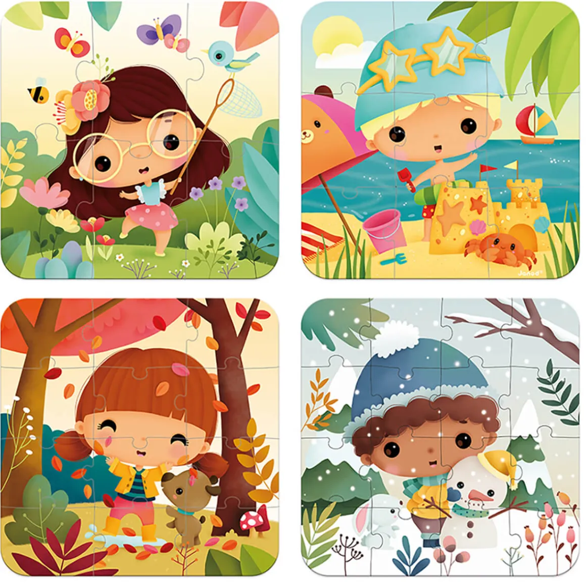 4 Puzzles The Four Seasons by Janod