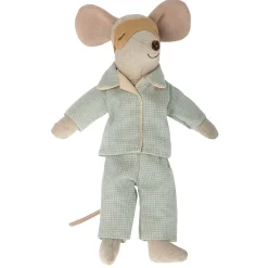 Pyjamas For Dad Mouse (Green Check) by Maileg