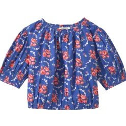 Queen's Park Blouse in Rose Posy Print Blue by Caramel