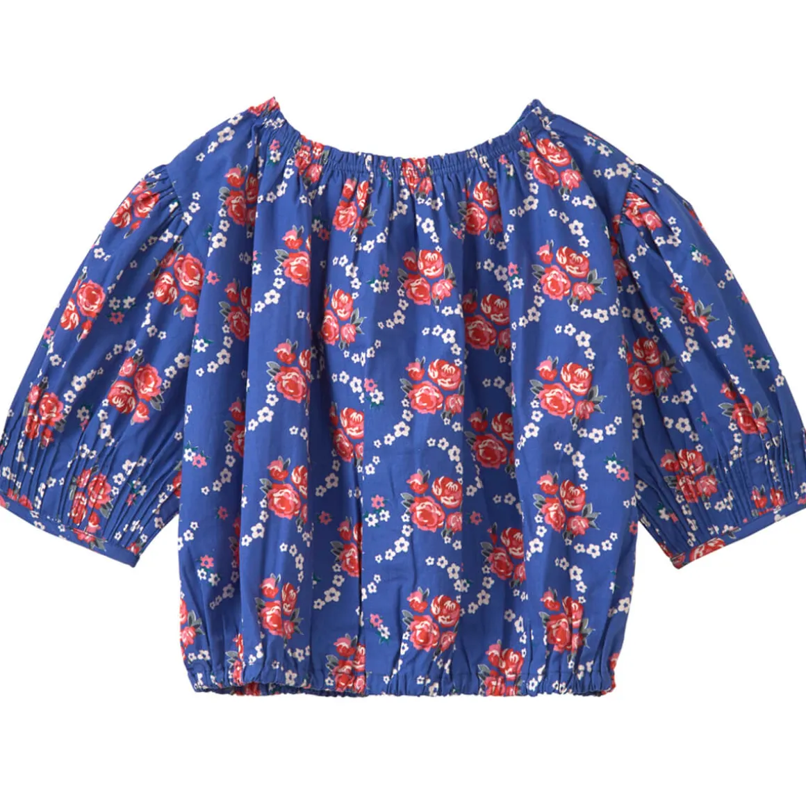 Queen's Park Blouse in Rose Posy Print Blue by Caramel