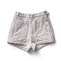 Quinn Short in Checker Rose Print / Blueberry by Soor Ploom
