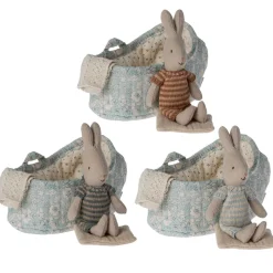 Rabbit in Micro Carry Cot (13cm) in 3 colours by Maileg