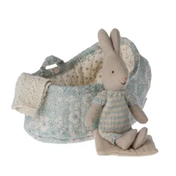 Rabbit in Micro Carry Cot (13cm) in 3 colours by Maileg