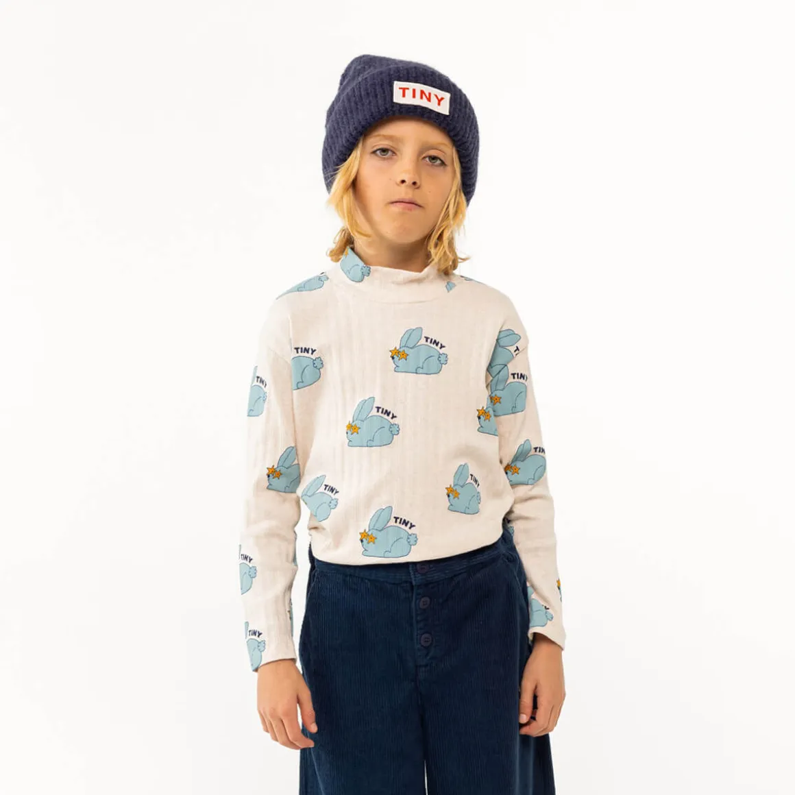 Rabbits Mockneck Tee by Tinycottons - Last One In Stock - 10-12 Years