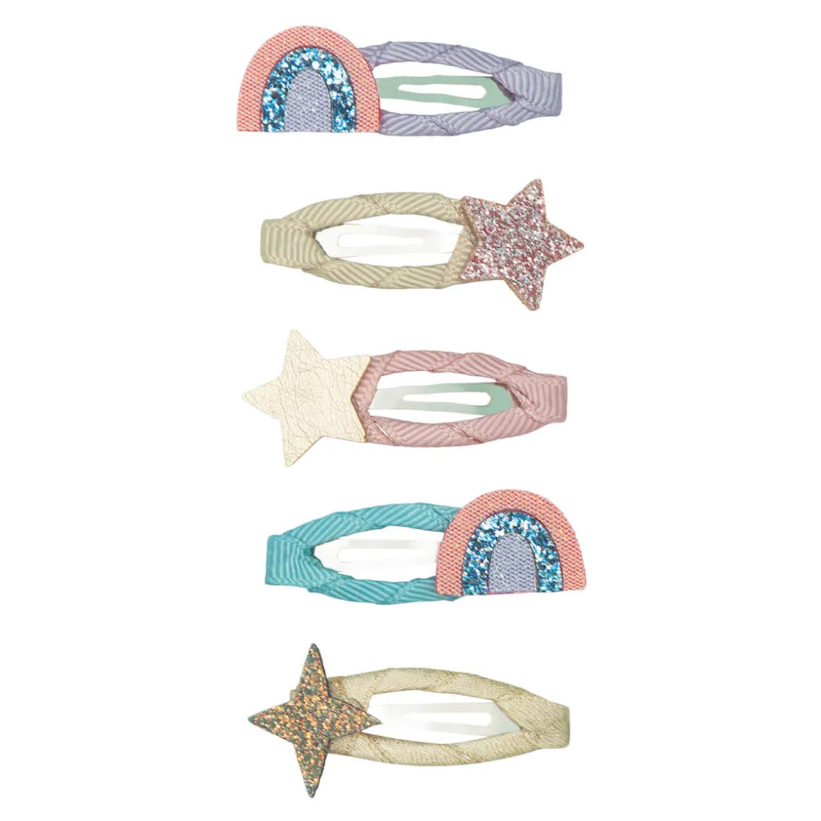 Rainbow And Star Mini Clic Clac Hair Clips by Mimi & Lula