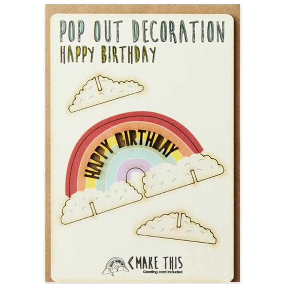 Rainbow Pop Out Decoration And Greetings Card by The Pop Out Card Company