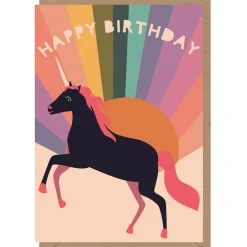 Rainbow Unicorn Greetings Card by Elena Essex for Earlybird Designs
