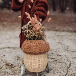 Rattan Mushroom Luggy Basket in Natural by Olli Ella