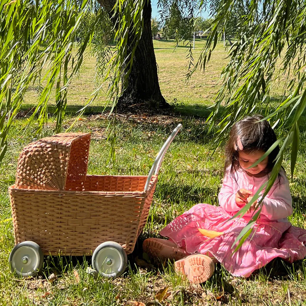 Rattan Strolley in Seashell Pink by Olli Ella
