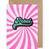 Rebel Iron On Patch Greetings Card by Petra Boase