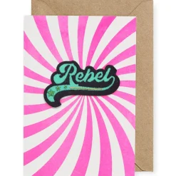 Rebel Iron On Patch Greetings Card by Petra Boase