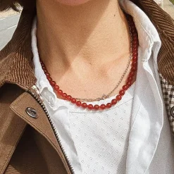 Red Carnelian Adult Necklace by Nirrimis
