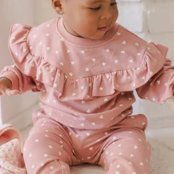 Relaxed Sweatpant in Lipstick Hearts by Quincy Mae
