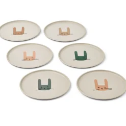 Remco Plates Set in Bunny / Sandy (6 Pack) by Liewood