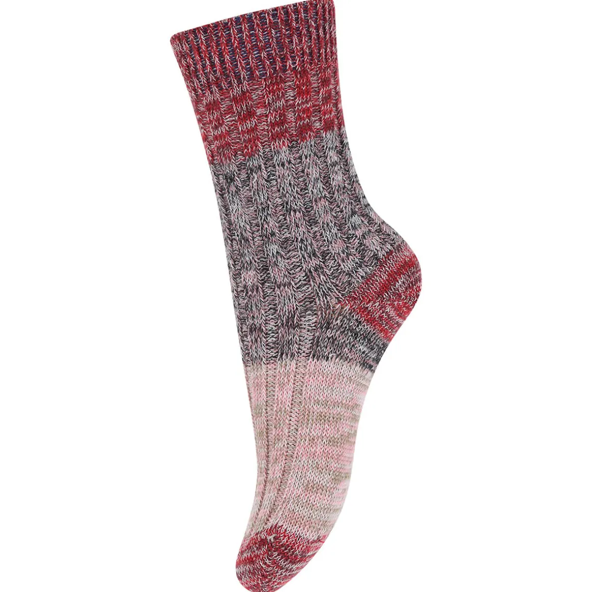 Re-Stock Cotton Rib Ankle Socks in Tomato by MP Denmark