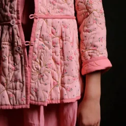Reversible Quilted Jacket in Rosa Bloom Print Denim by Bonjour - Last One In Stock - 2 Years