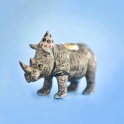 Rhino Party Animal Ceramic Cake Topper by Camp Hollow