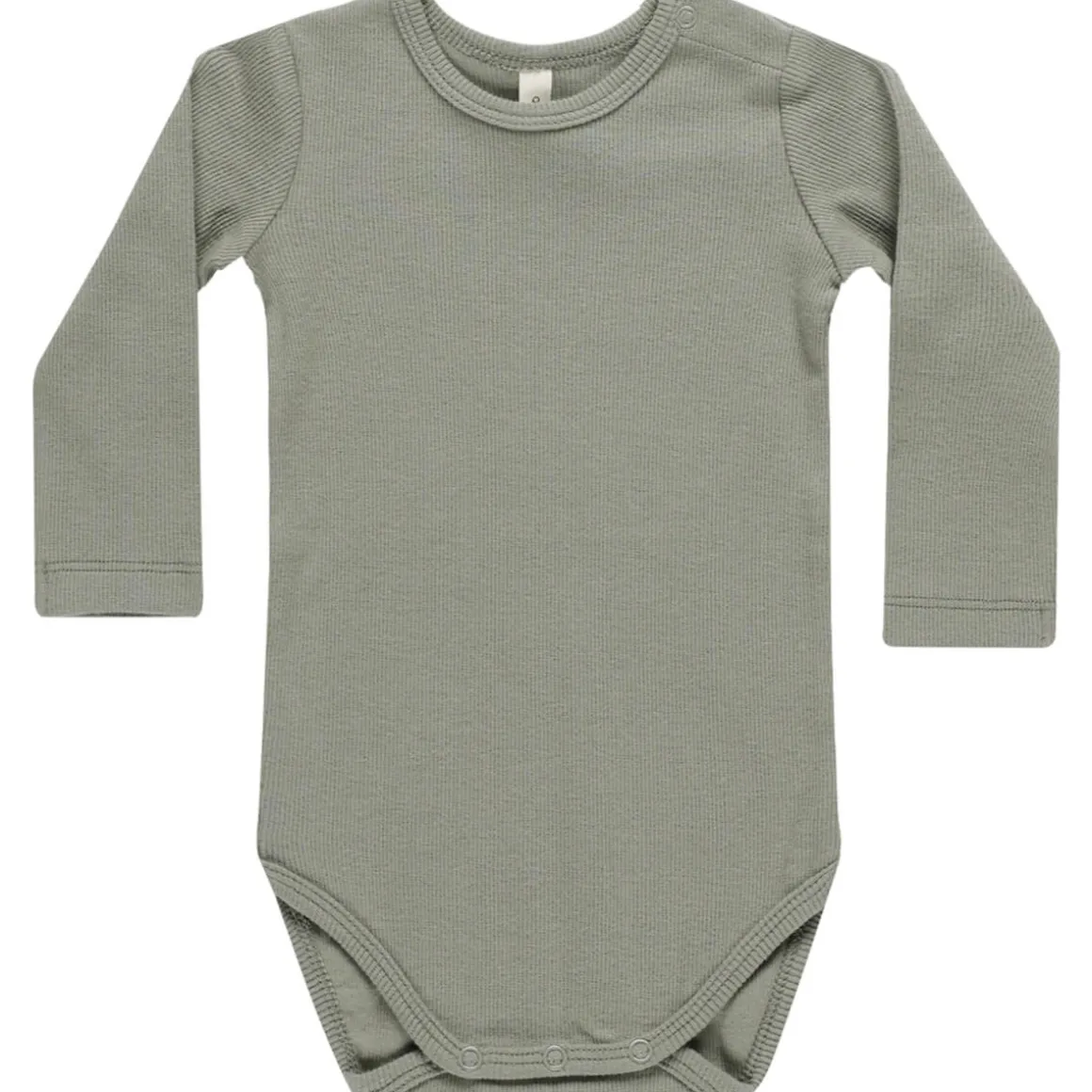 Ribbed Bodysuit in Basil by Quincy Mae