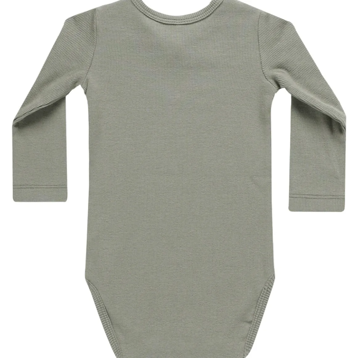 Ribbed Bodysuit in Basil by Quincy Mae