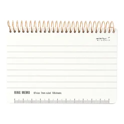 Ring Memo B7 Notebook in White by Midori