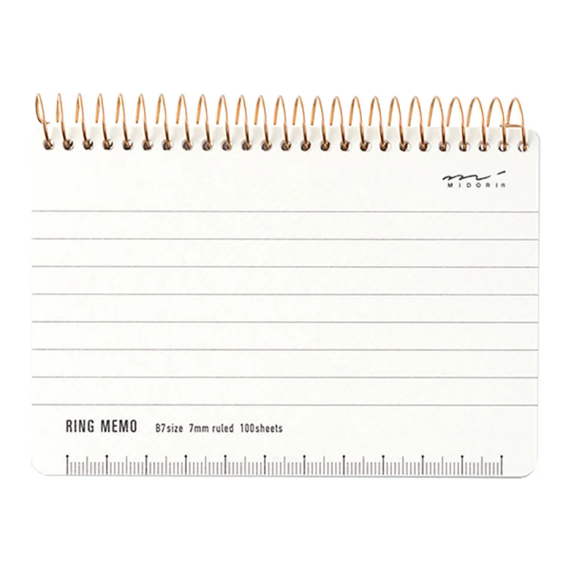 Ring Memo B7 Notebook in White by Midori