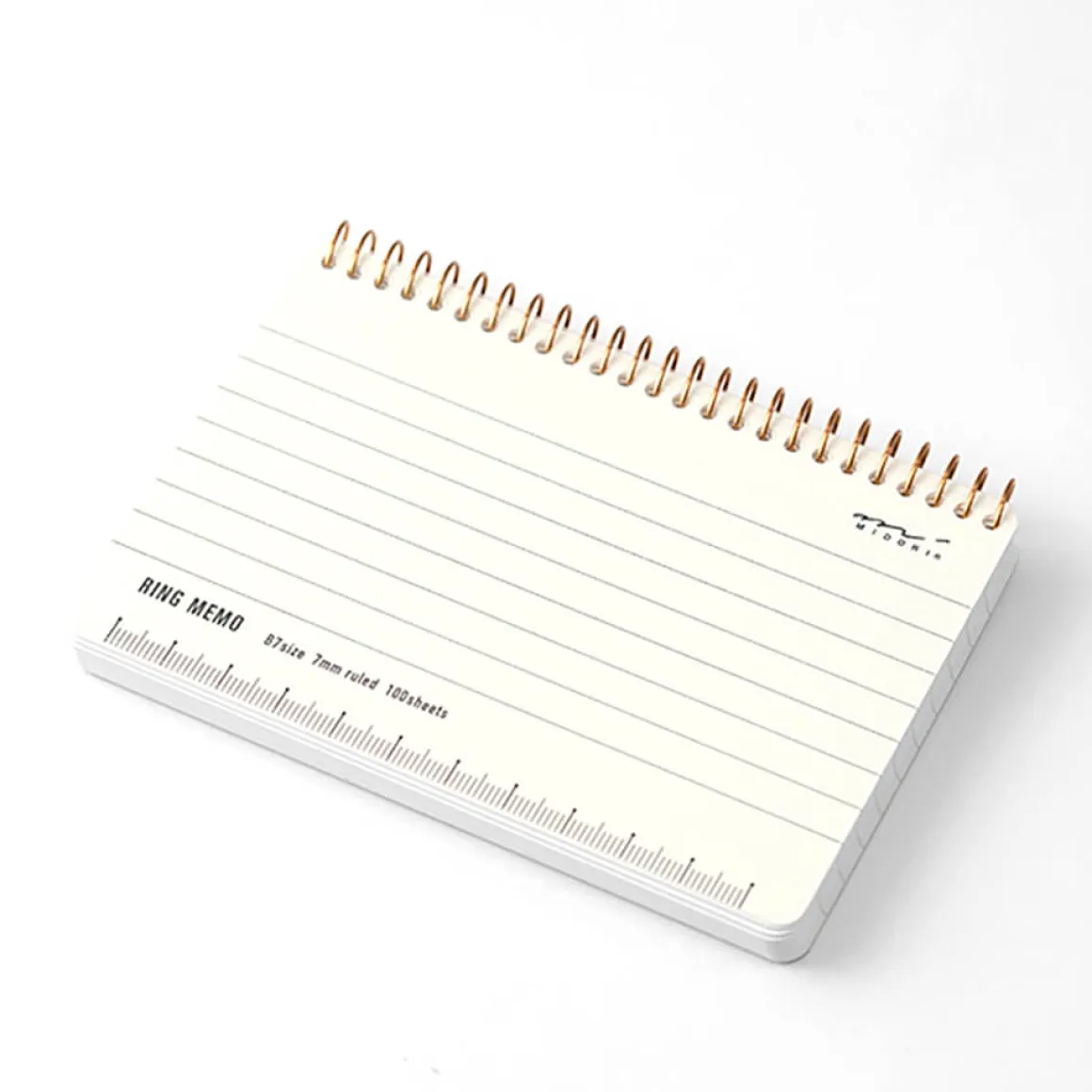 Ring Memo B7 Notebook in White by Midori