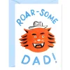 Roarsome Dad Greetings Card by Ickaprint