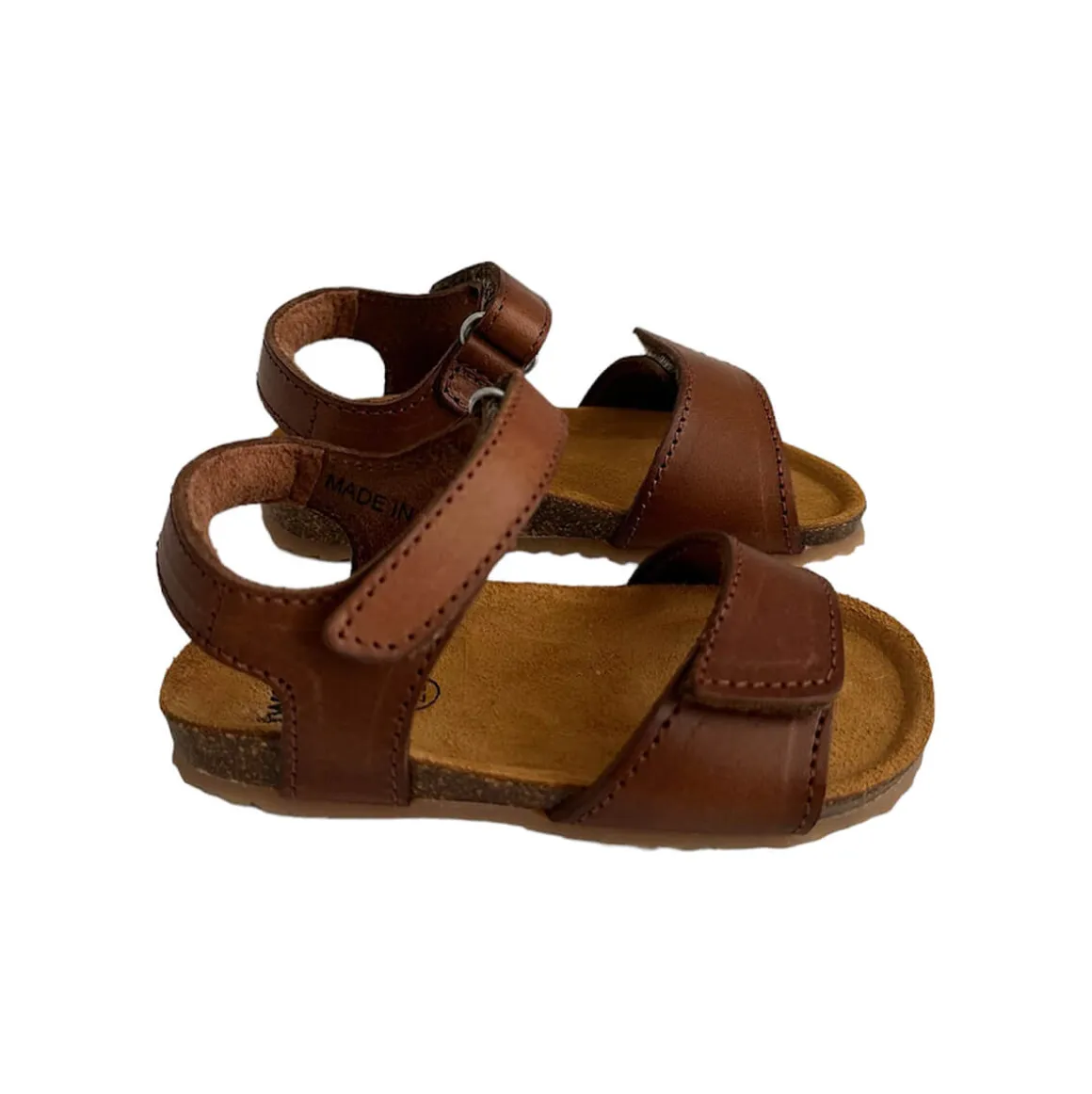 Robin Velcro Sandals in Cuoio Brown by PèPè