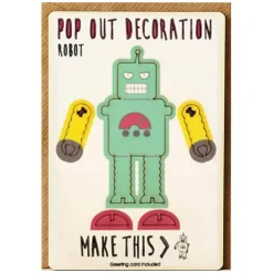 Robot Pop Out Decoration And Greetings Card by The Pop Out Card Company