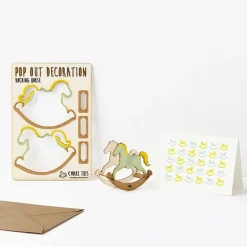 Rocking Horse New Baby Pop Out Decoration And Greetings Card by The Pop Out Card Company