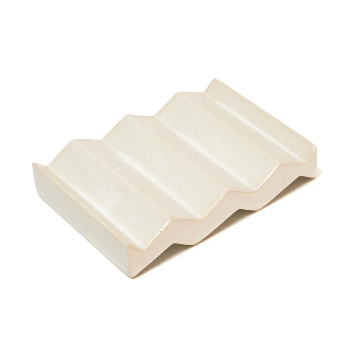 Rocky M. Handmade Ceramic Soap Dish in White by Oba Studios