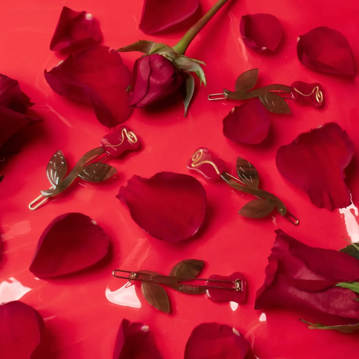 Rose Barrette Set by Winona Irene