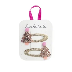 Rose Gold Xmas Tree Hair Clips by Rockahula