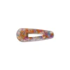 Round Hair Clip in Orange Pink Marble by Repose AMS
