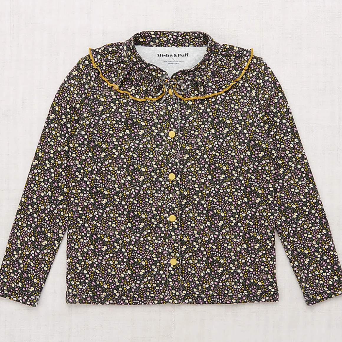 Rowan Top in Carbon / Periwinkle Mini Floral by Misha & Puff