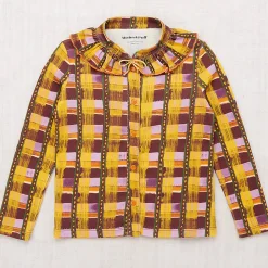 Rowan Top in Plum Watercolour Plaid by Misha & Puff