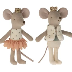 Royal Baby Mice Twins in a Matchbox (Coral Skirt) by Maileg
