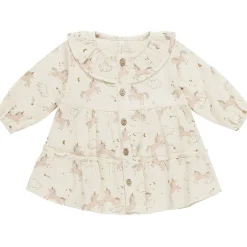 Ruffle Collar Button Dress in Unicorns by Quincy Mae