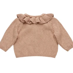 Ruffle Collar Cardigan in Rose by Quincy Mae
