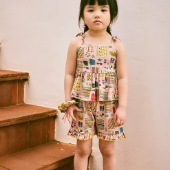 Ruffle Short in Parfait Beach Day by Misha & Puff