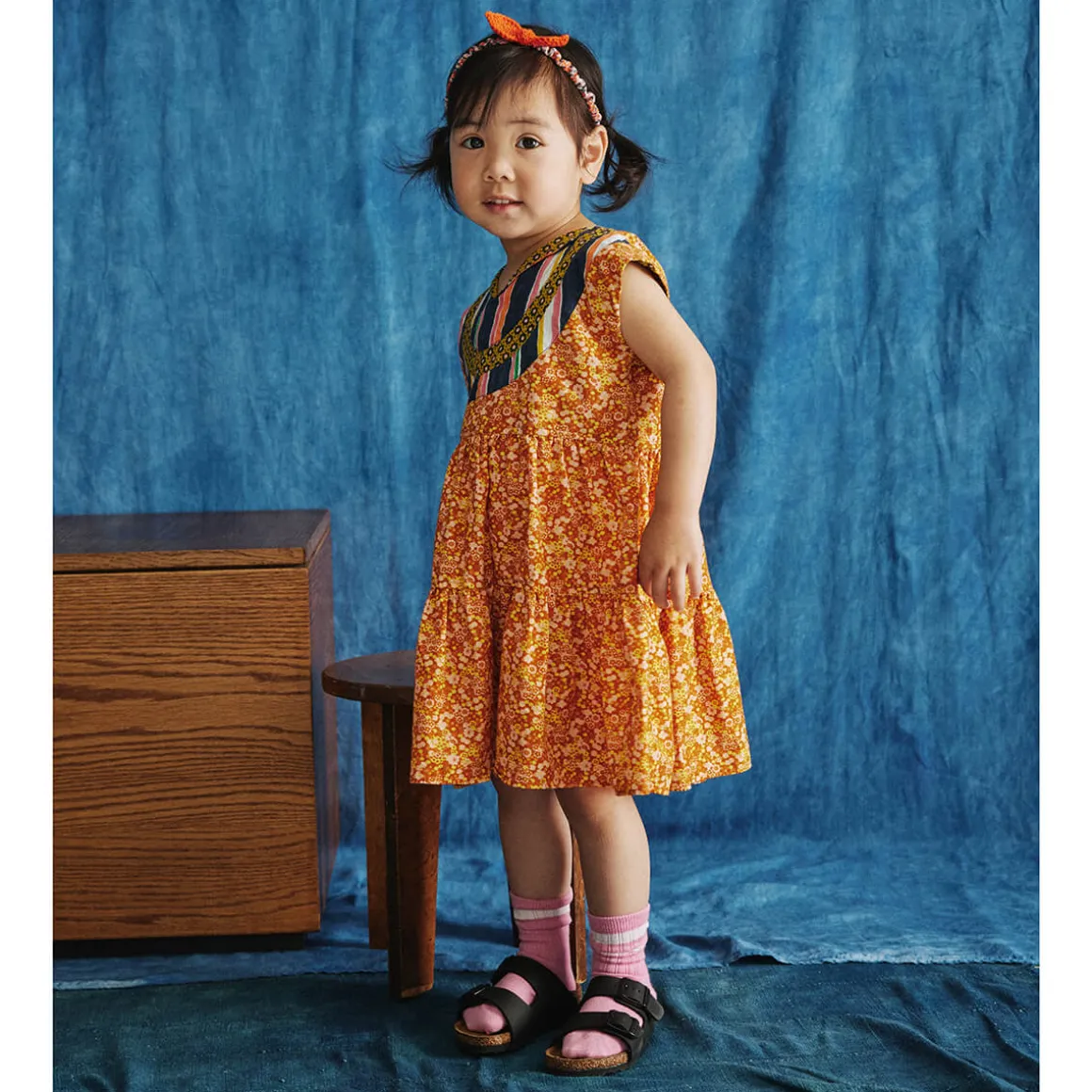 Ruthie Dress in Gingerbread Tisbury Garden by Misha & Puff