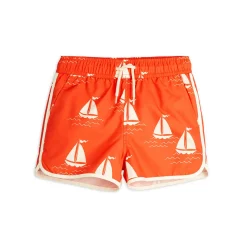 Sailing Boats AOP Swimshorts in Red by Mini Rodini