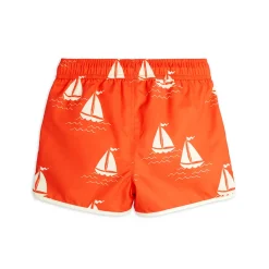 Sailing Boats AOP Swimshorts in Red by Mini Rodini