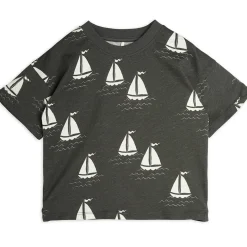 Sailing Boats T Shirt in Grey by Mini Rodini