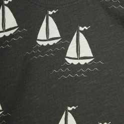 Sailing Boats T Shirt in Grey by Mini Rodini