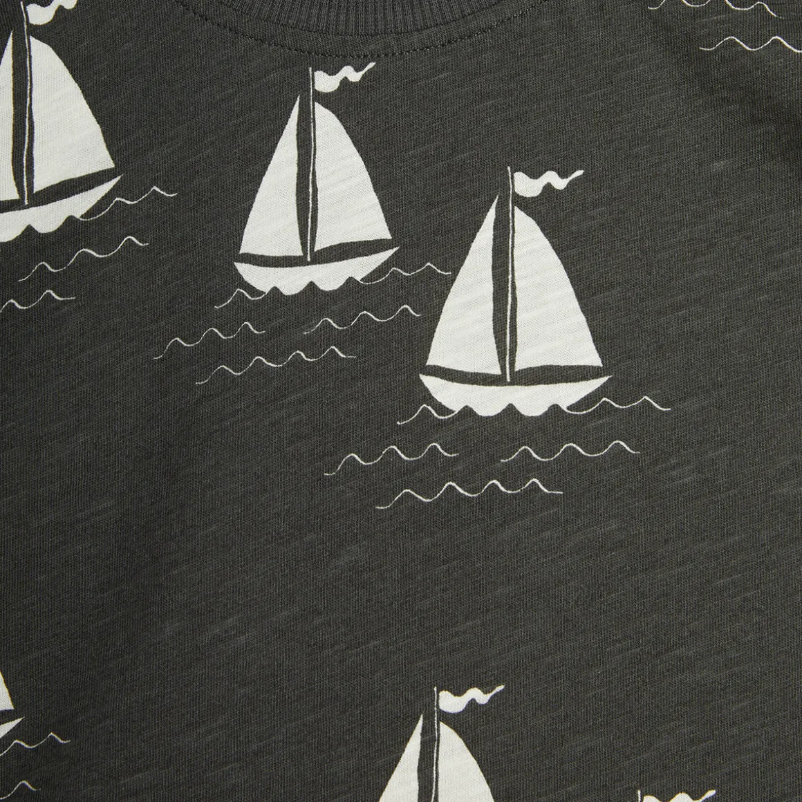 Sailing Boats T Shirt in Grey by Mini Rodini