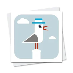 Sally Seagull Greetings Card by Stripey Cats Cards