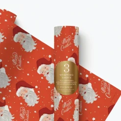 Santa Christmas Gift Wrap (3 Sheets Pack) By Rifle Paper Co.