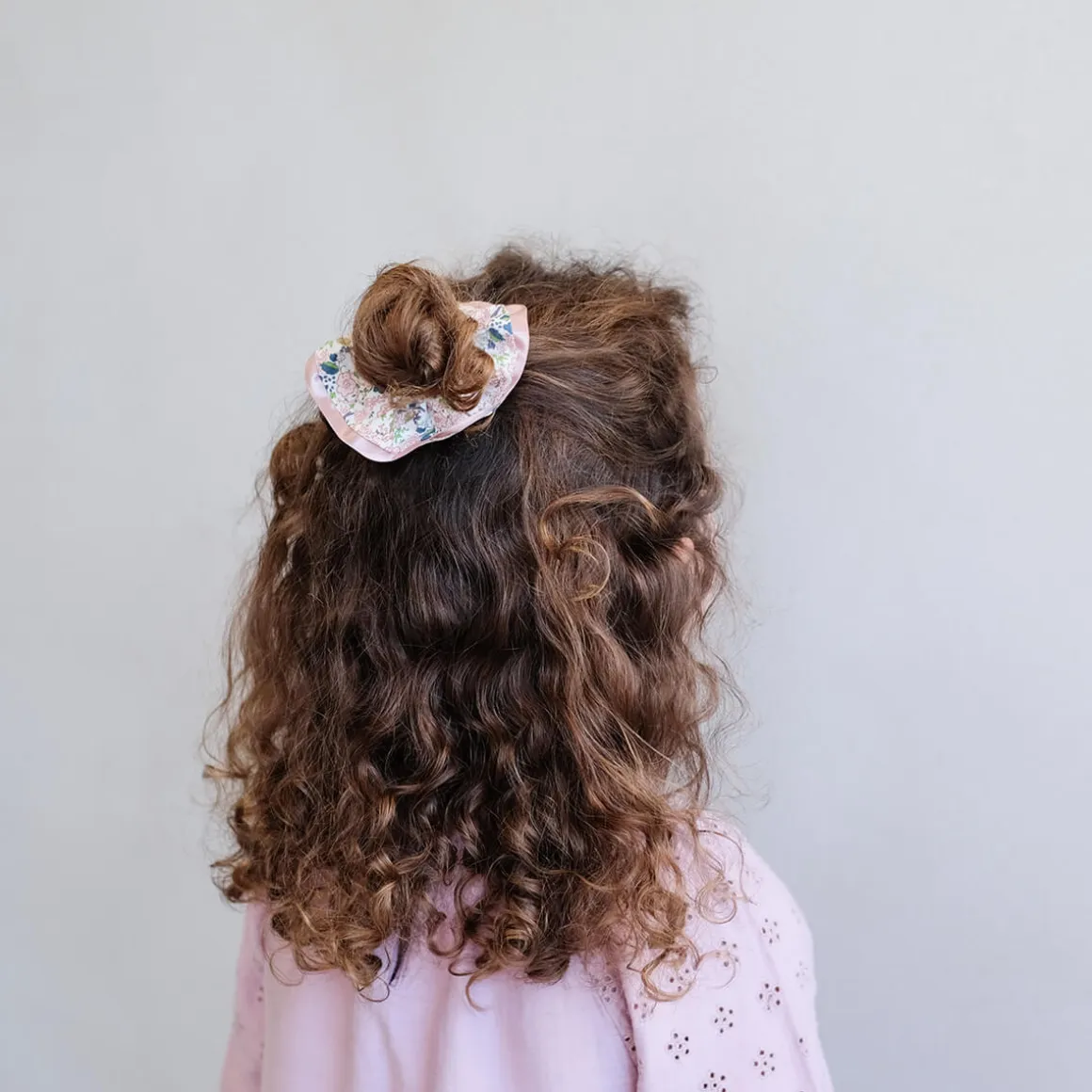 Satin Edge Scrunchie in Peach by Mimi & Lula