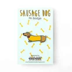 Sausage Dog Enamel Pin Badge by The Pop Out Card Company